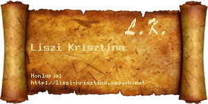 Liszi Krisztina névjegykártya